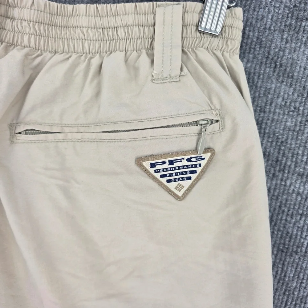 Columbia Omni-Shade Convertible Cargo Pants Tan Beige Mens 28x31.5 Hiking Shorts